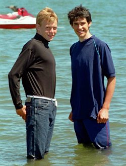 hoodie jeans and shoes for sea swimming