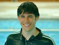 swim training in tracksuit